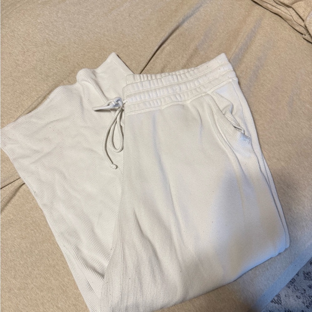 waffle cream lounge pants